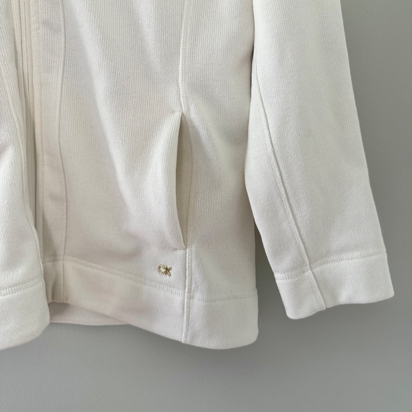 Calvin Klein White Ribbed Zip-Up Jacket - Picture 4 of 10